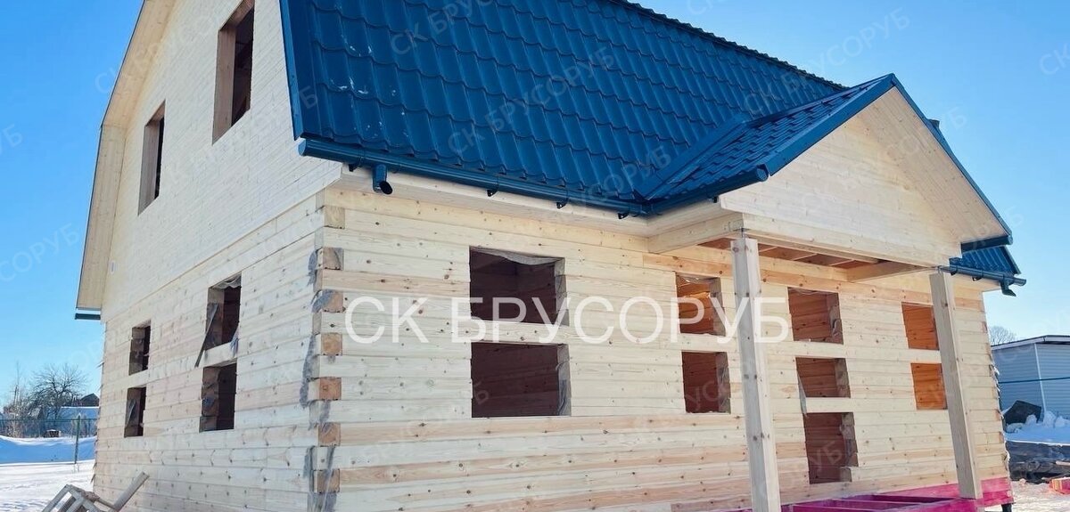 Дом из бруса под усадку по проекту «Игнат» 7х9 в Лен области, Кировск