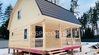 Дом из профилированного бруса 6х8 в Ленинградской области