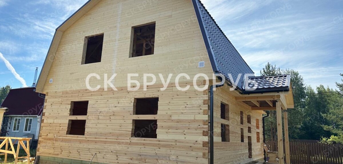 Дом из бруса под усадку 7х9 в Ленинградской области, Кировский район