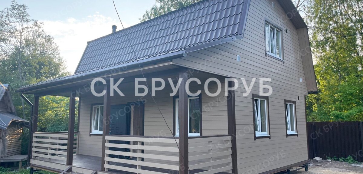 Каркасный дом 8х8 в Ленинградской области, поселок Уткино